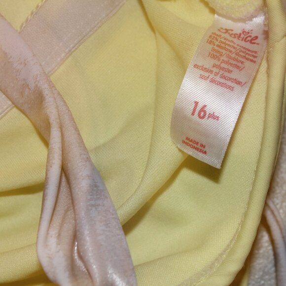 Yellow 1 Pcs Justice Swimsuit Size 16 Plus - Picture 4 of 11